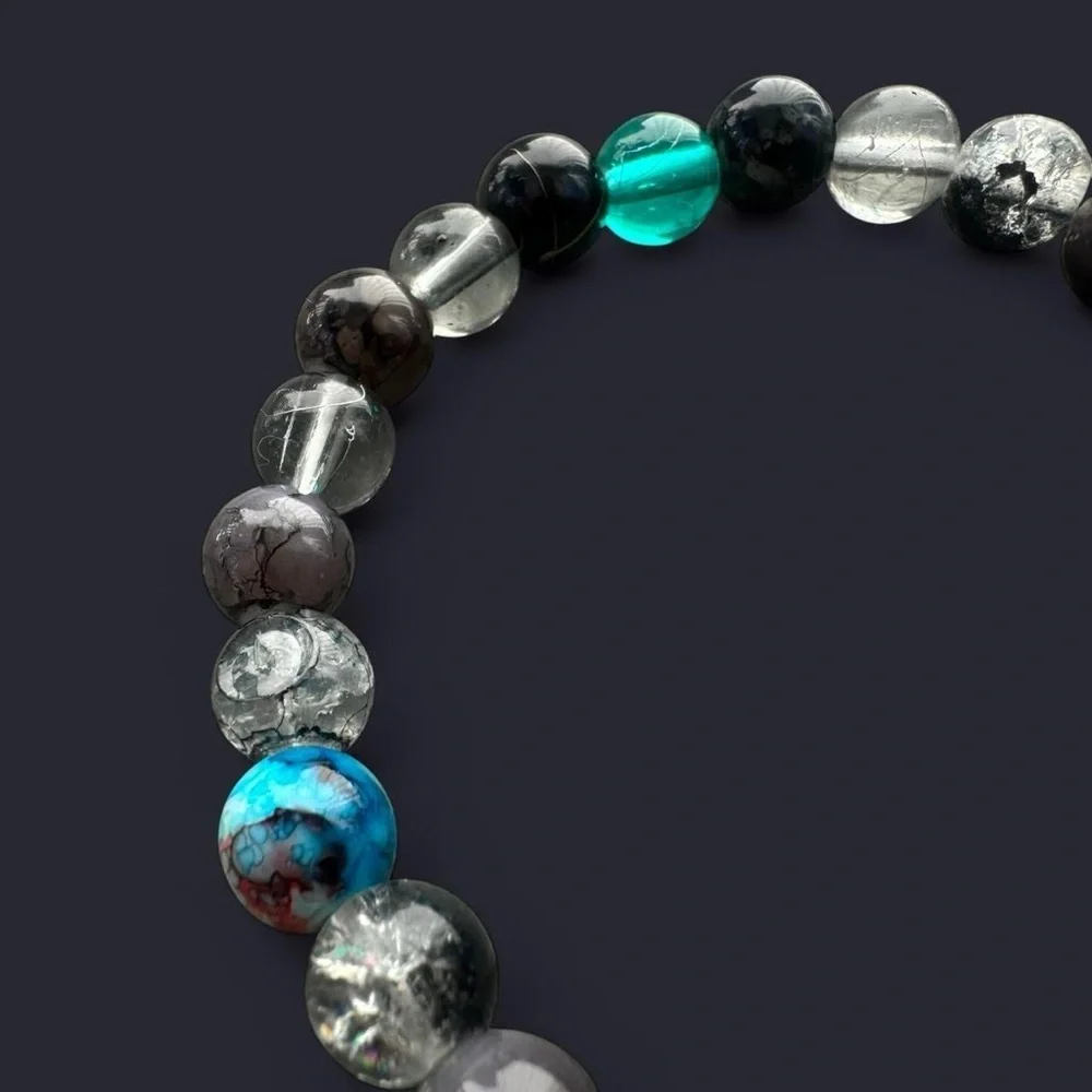 Black Tide Glass Bead Bracelet